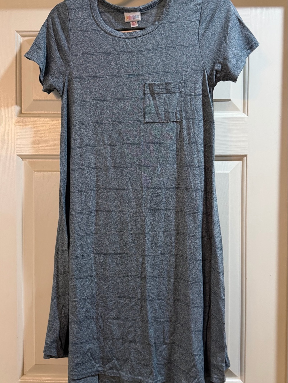 LuLaRoe Heather Blue/Grey  Short Sleeve Carly
